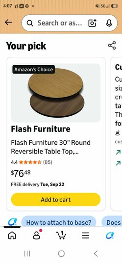Flash Furniture 30" Round Reversible Table Top