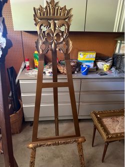 Vintage Carved Wooden Easel