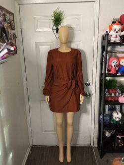 Rust poka dot new dress