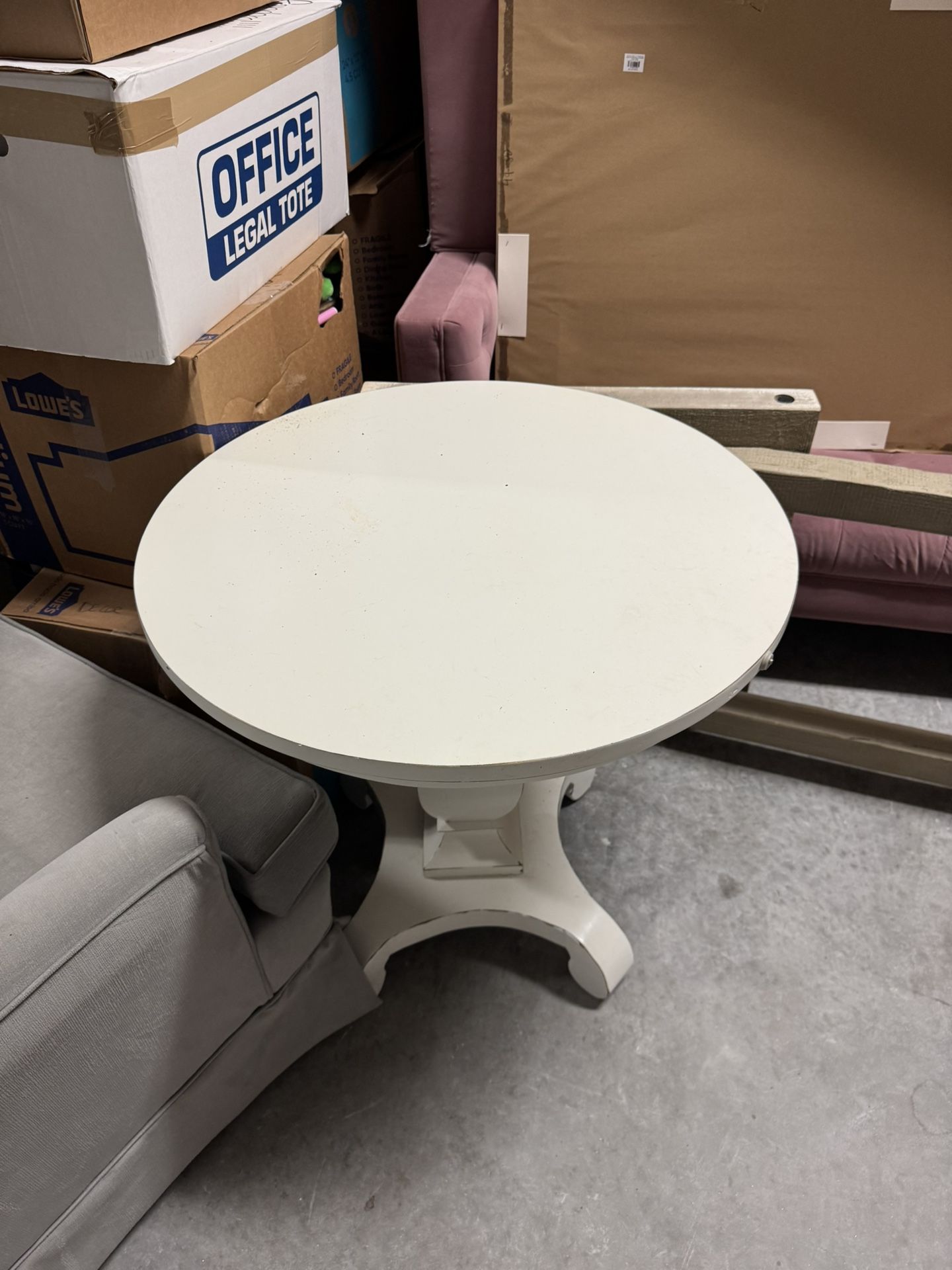 Round Side Table - Solid Wood