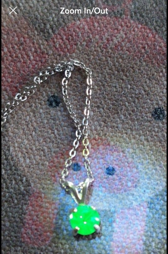 Petite Dainty 5mm Uranium Glass Rhinestone Pendant