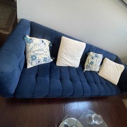 Blue Velvet Sofa