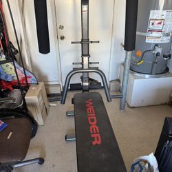 Weider Home Gym / Weight Bench with Preacher Pad & Attachments