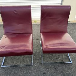 Pair of Red Accent Lounge Chairs  