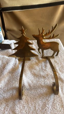 Vintage solid, brass stocking holder ￼Vintage solid, brass stocking holder