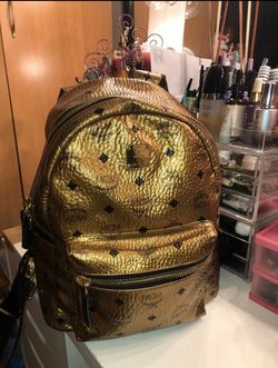MCM Gold Authentic Back Pack