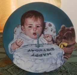 Days Remembered " First Birthday " Collector plate.