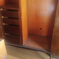 Wood Armoire Wardrobe Clothing Storage Dresser Drawers Closet Cabinet