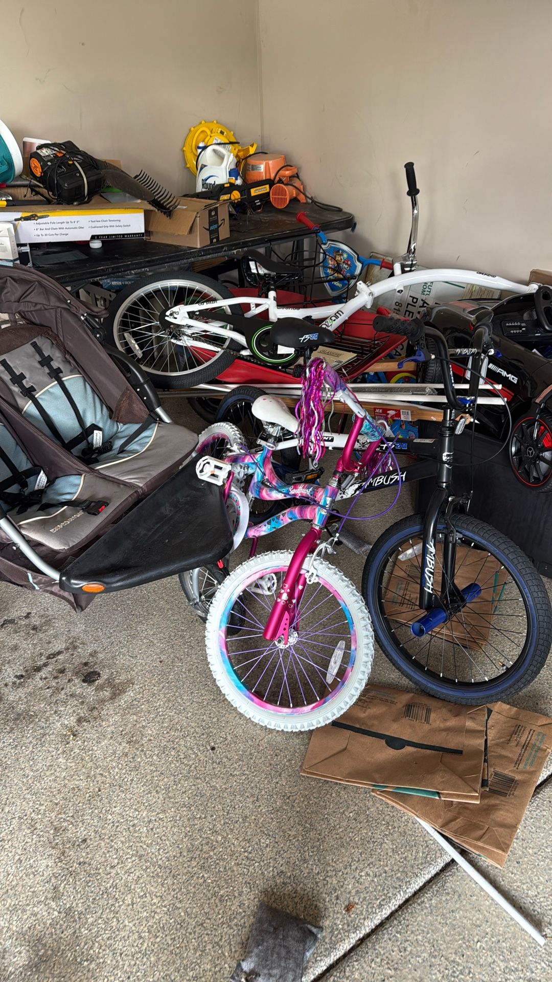 Two Bikes, One Stroller, And Co-pilot
