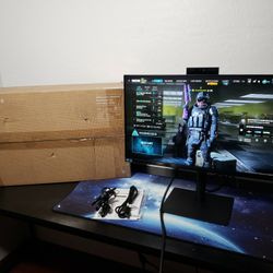 New Samsung Series 24" FHD, IPS Gaming Monitor, Built-in Webcam, Built-in Speakers & Mic, Computer Monitor, 75Hz, 4Ms, FreeSync Premium (LS24A400VENXZ