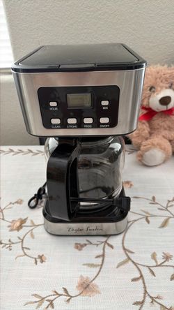 Taylor Swoden 12-Cup Programmable Coffee Maker, Black & Stainless Steel