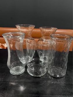 5 tall glass jars/vase 11”