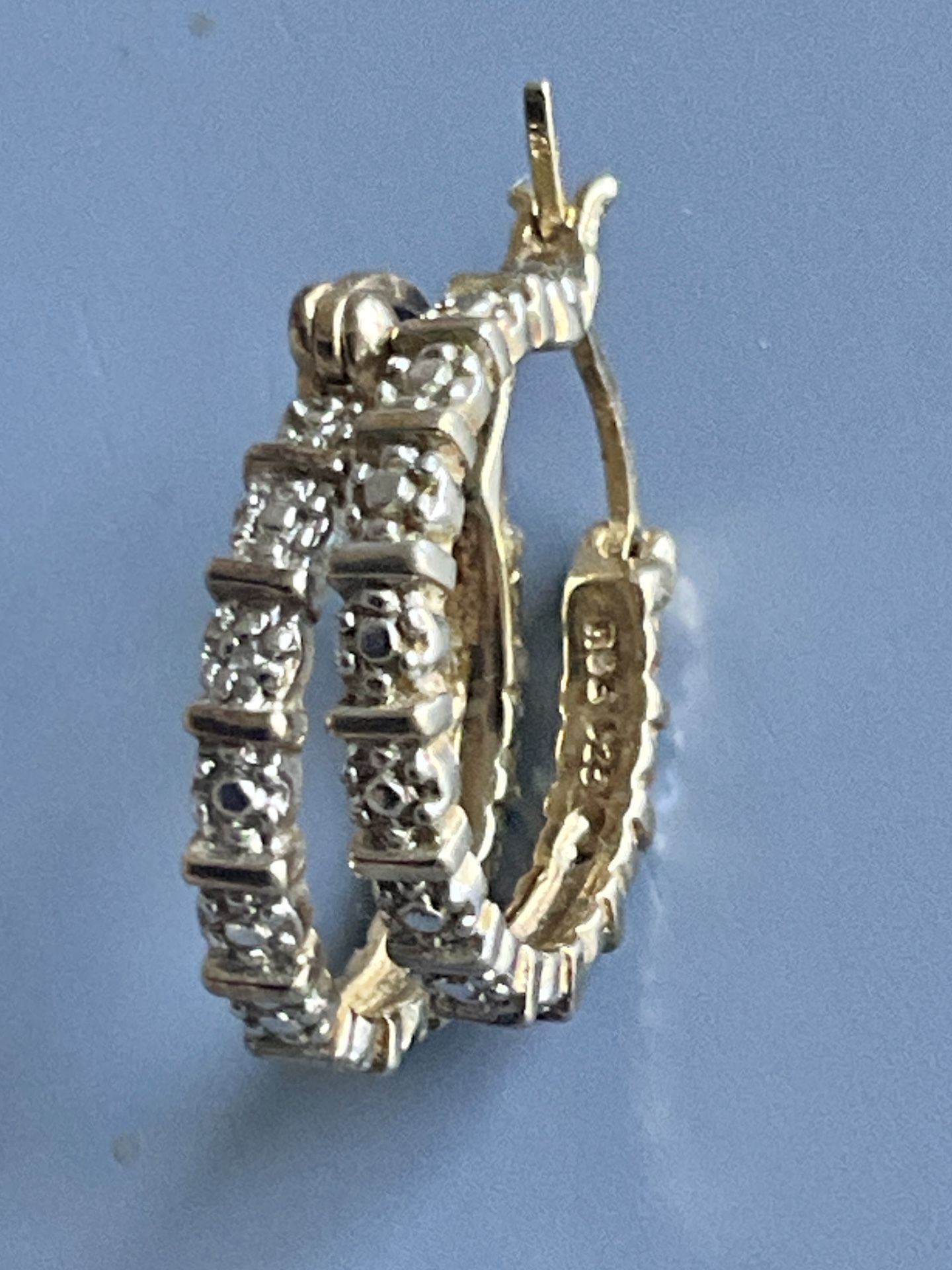 Round hoop earrings in 925 sterling silver and gold plated, 18mm