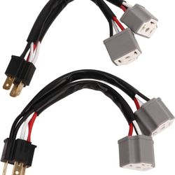 2 Pcs 9003 H4 Headlights Wiring Harness Socket Adapter Male To Female (36)
