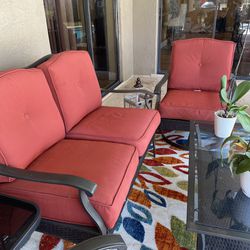 Outdoor Love Seat And Swivel Chairs 