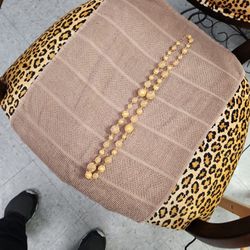 Monet......28" Faux Gold Netting Over Glass & Golden  Balls 