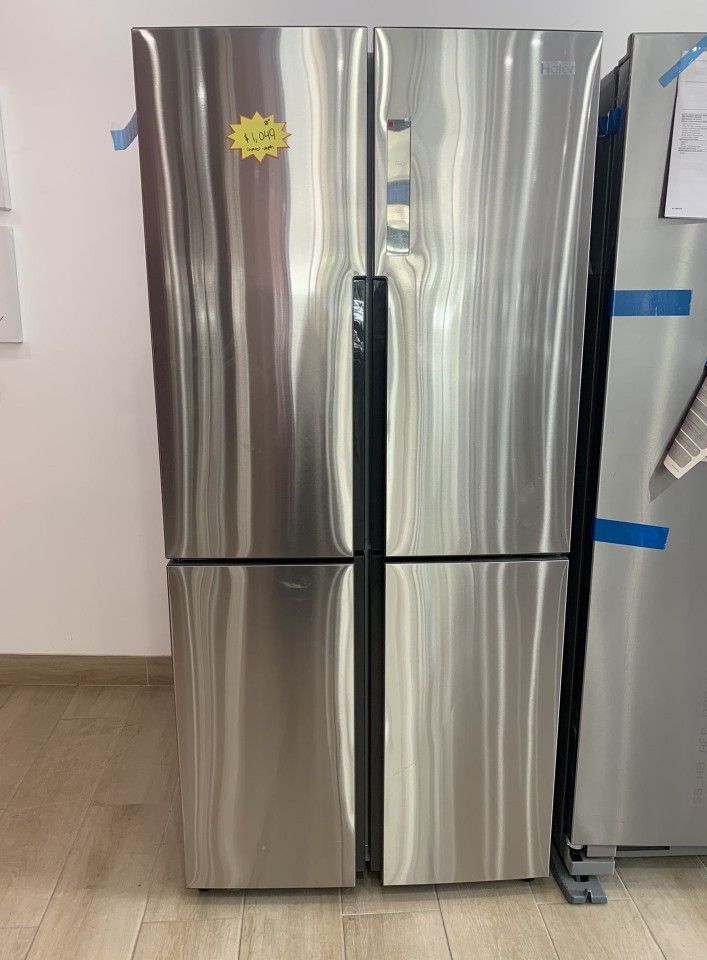 Haier 16.4 cu. ft. Quad French Door Freezer Refrigerator in Stainless