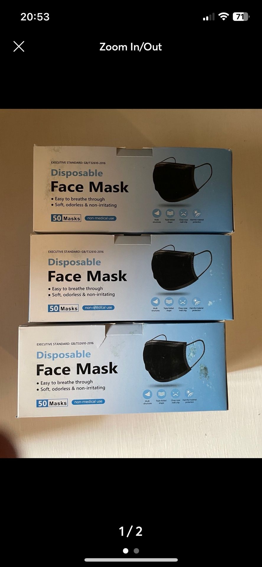 Disposable adults face mask 50pc*3