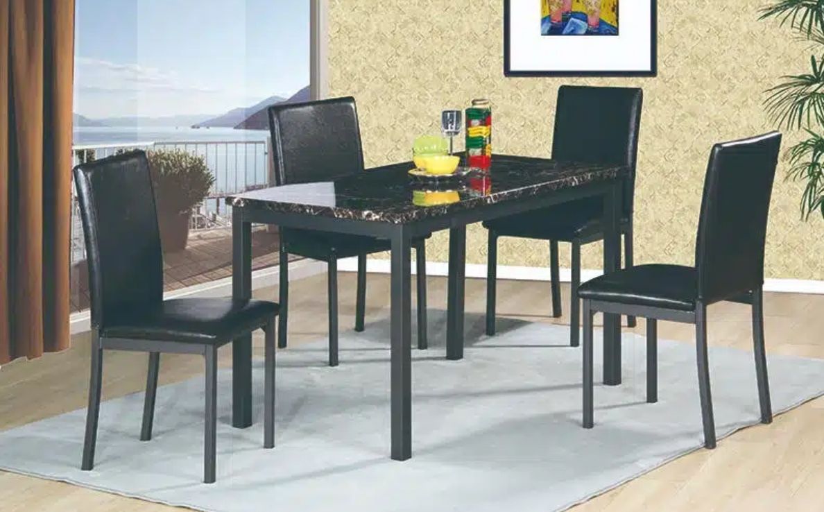 Black Dining Set 5Pc Set