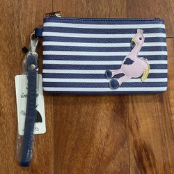 Flamingo Wristlet Bag Zip Coin Pouch - 8” x 5”