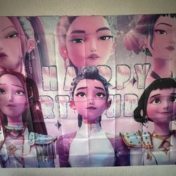 Kpop Demon Hunters Birthday Banner And Paper Sign 