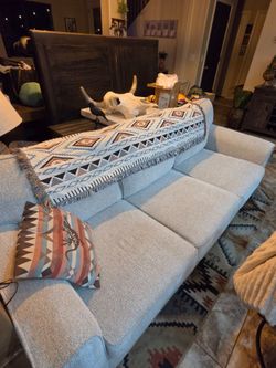 Light Gray Fabric 3-Seat Sofa
