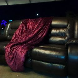 Dark Brown Leather Couch