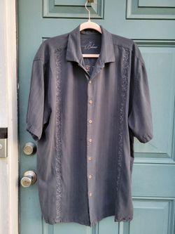 Tommy Bahama Men’s XLT 100% Silk Hula Girl Embroidered Paradise Shirt