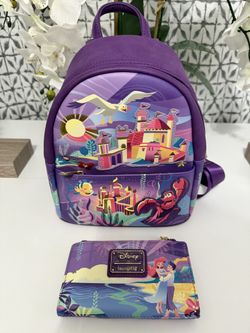Loungefly Disney Little Mermaid Mini Backpack And wallet