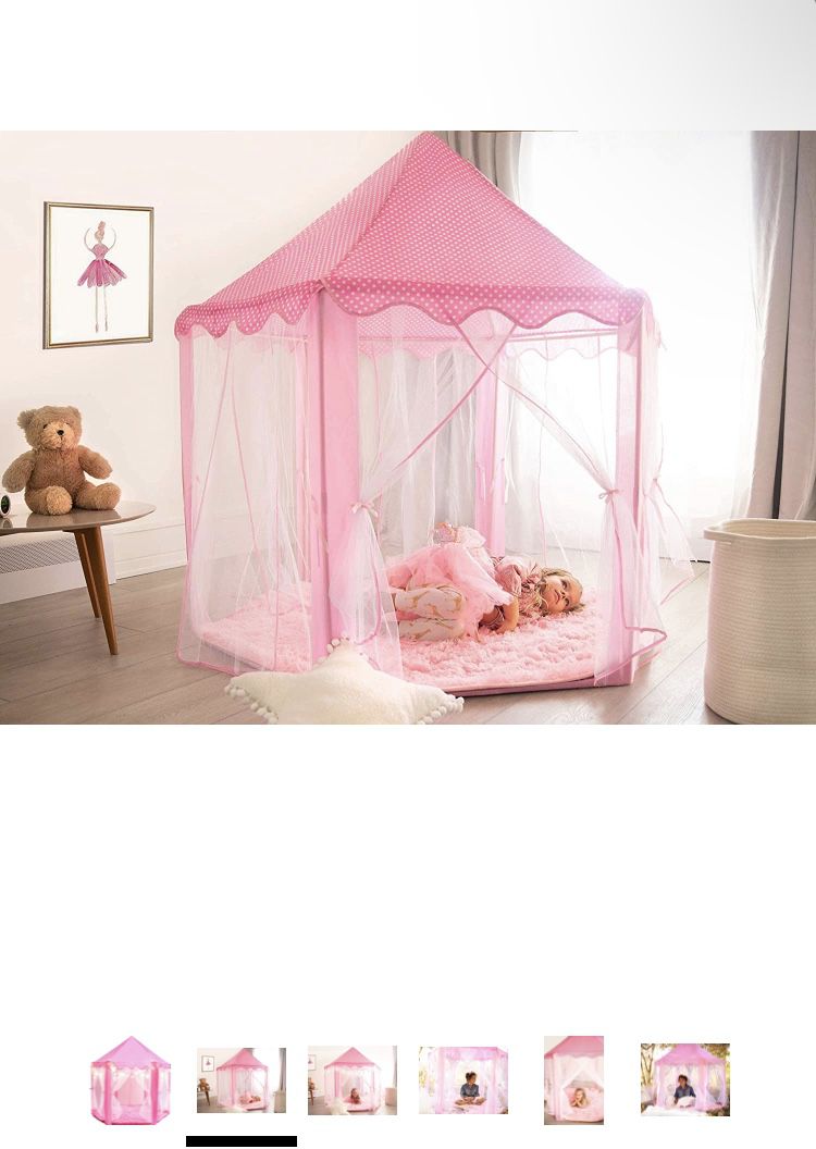 New Princess Tent With Rug And Lights  