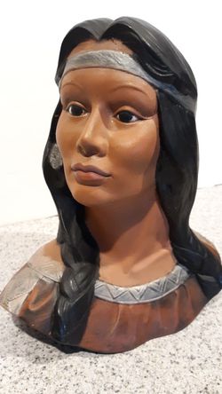 Beautiful Indian maiden ceramic bust