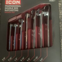 *NEW* ICON Extra Long Professional SAE Double Box Ratcheting Wrench, 7 Piece (WRDBS-7)