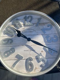 Medium/Large Silver Wood Clock