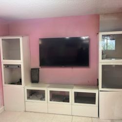 ✨ IKEA Glass-Front TV Console / Storage Cabinet Set ✨