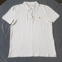 Maison Kitsune head fox polo shirt mens size  Large 