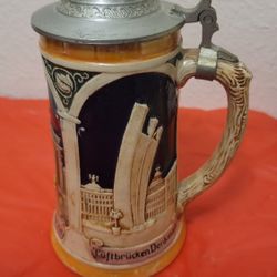 German Beer Stein Berlin Brandenburger Tor RM 4046 Made In Germany Pewter Top