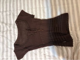 Brown crotchet cover up