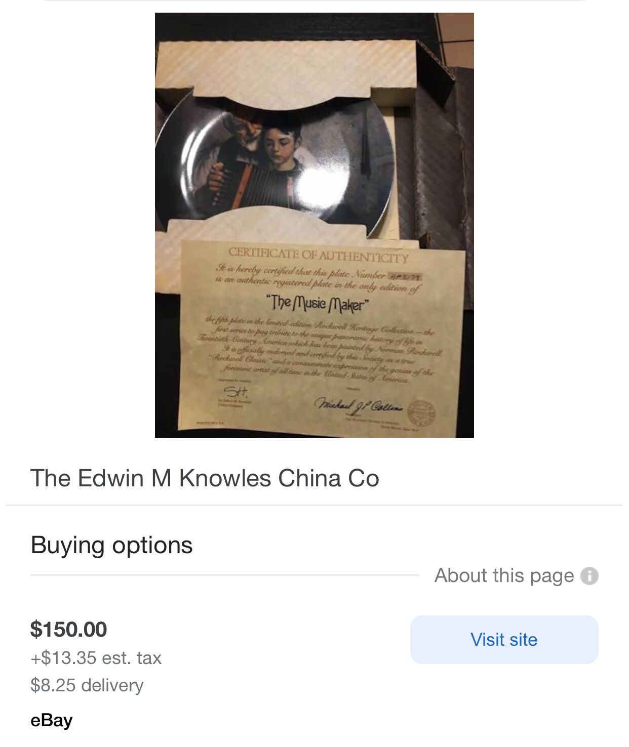 Brand New The Edwin M Knowles China Co. Decorative Plates