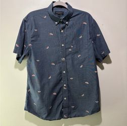 Banana Republic Mens Short Sleeve Shirt Large Slim Fit Button up