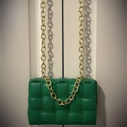 ✨ NEW Hello Molly Ms Chic Bag – Green Crossbody/Clutch & Wallet Gold Chain ✨