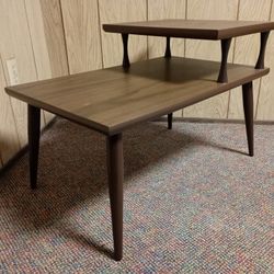 Mid Century Modern Double Tier Step End Side Table - *Please Note*