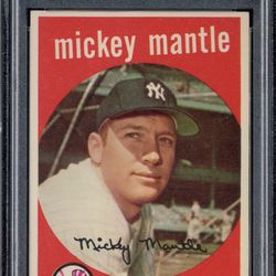 1959 Topps Mickey Mantle PSA Graded Vintage Baseball Card