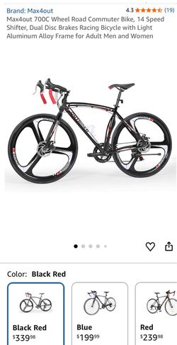 Max4out 700C Road Bike Black Red