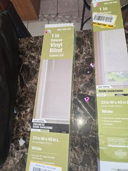 1-Inch Deluxe Vinyl Blinds 23x48 White – 2 Pack