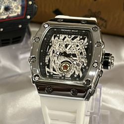 Brand New , 45mm White Dial RM Silica Bracelet 