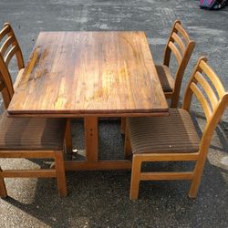 Oak Table (36" x 48") and Chairs