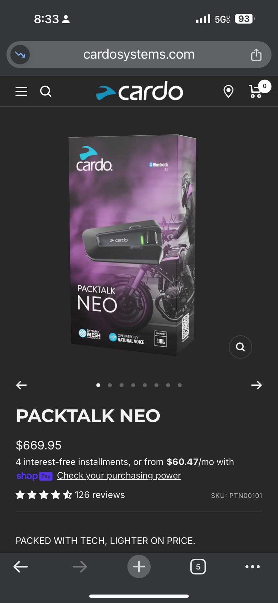 2 Cardo Neo Headsets