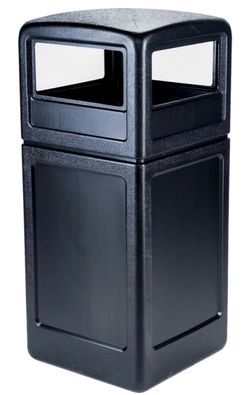 Commercial Zone-42 Gallon Square Waste Container with Dome Lid Color: Black