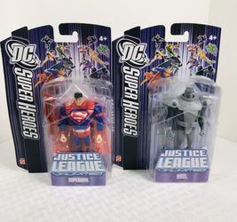 2007 JUSTICE LEAGUE UNLIMITED ANIMATED SUPERMAN & STEEL actions figures