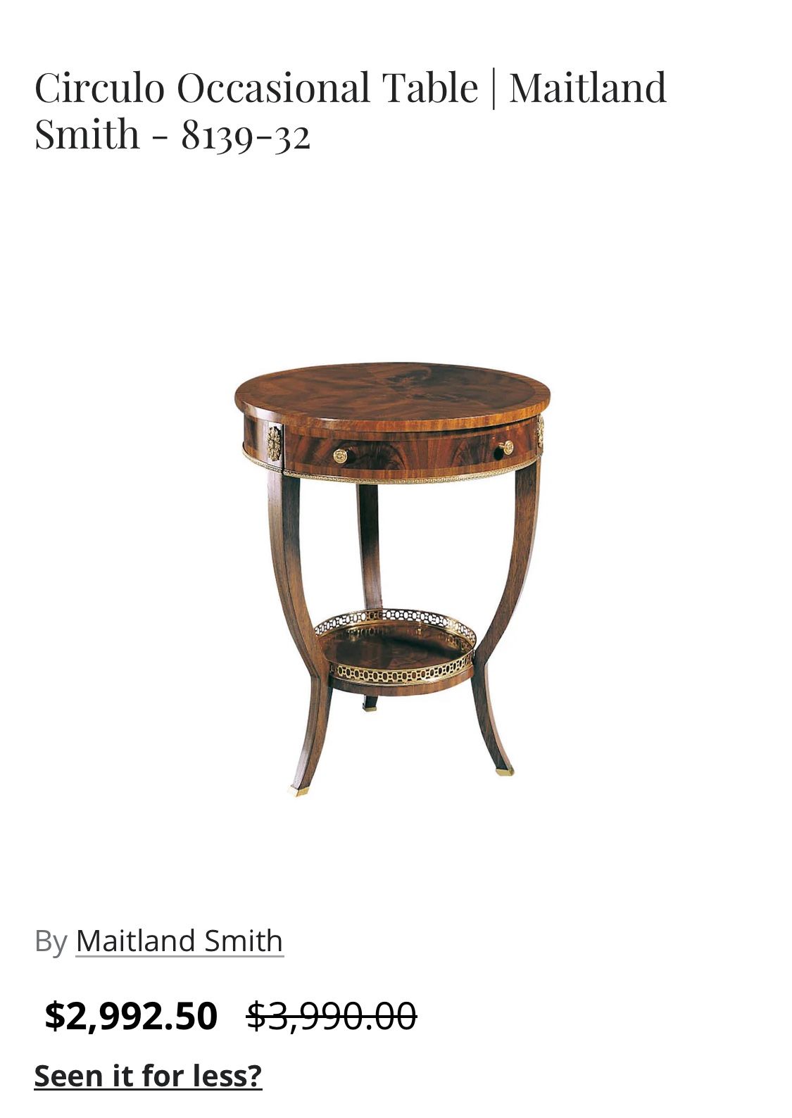 Maitland-Smith Living Room Circulo Occasional Table 8139- (TWO)